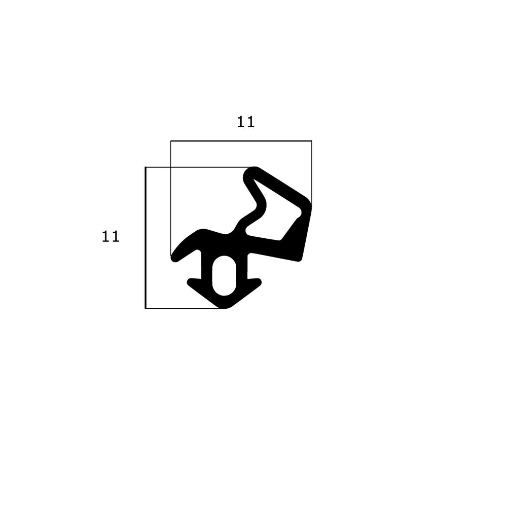 Lippendichtungen - Anschlagdichtung für Schüco Fenster | 11 mm Höhe | Farbe: schwarz 