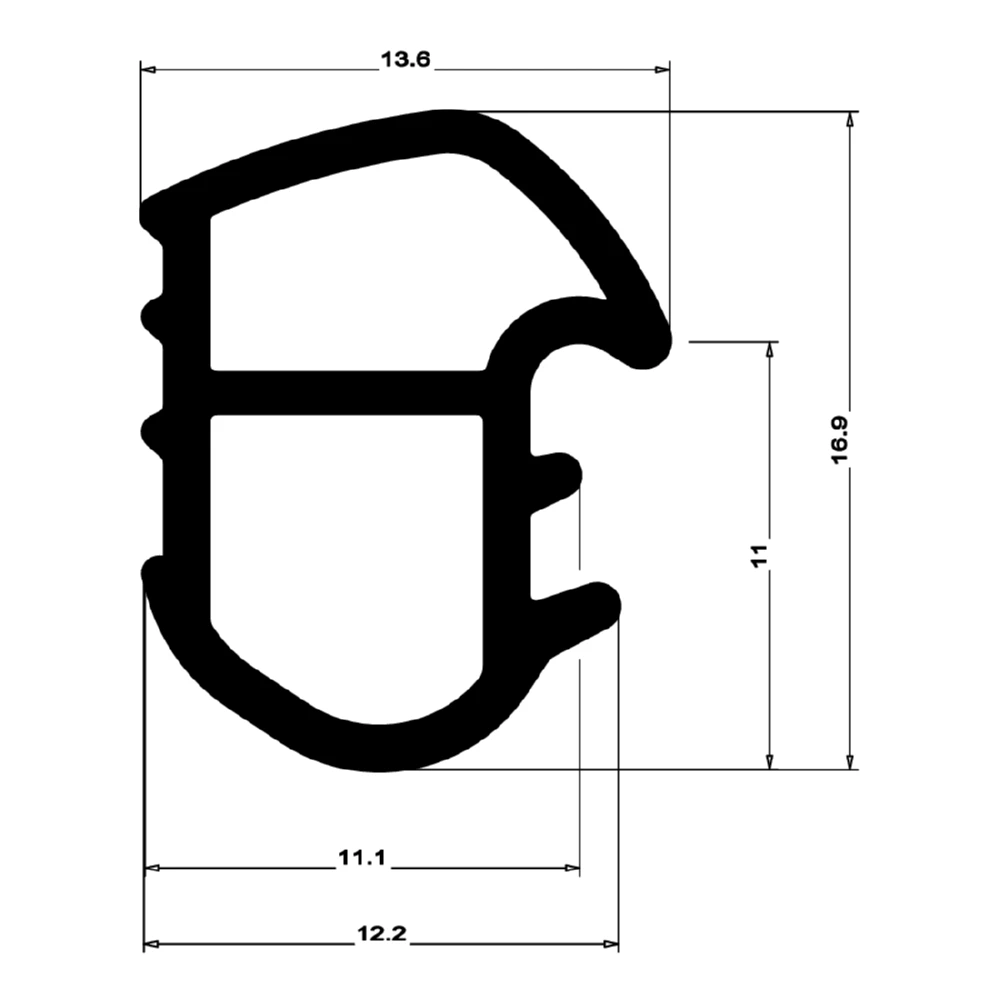 Stahlzargendichtung für Stahlrahmen | 18 mm Höhe | Farbe: grau