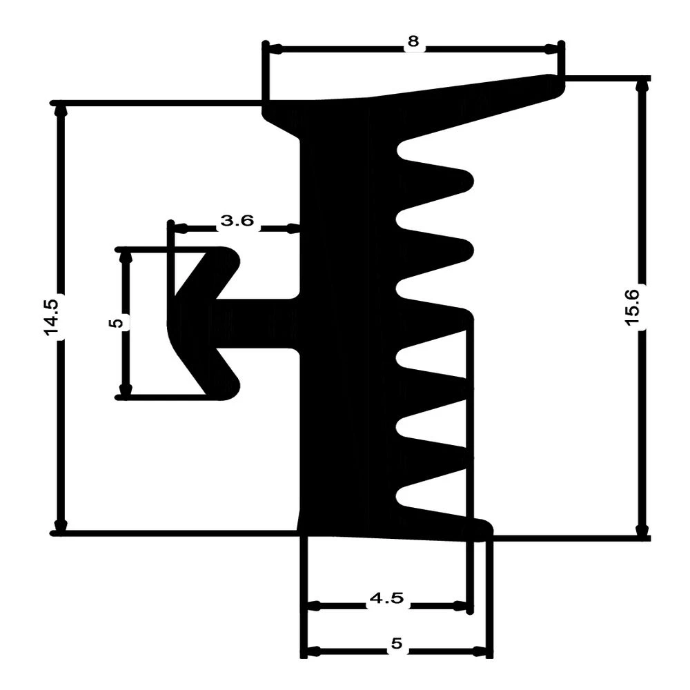 Verglasungsdichtung für Wicona Fenster | 11 mm Breite | Farbe: schwarz