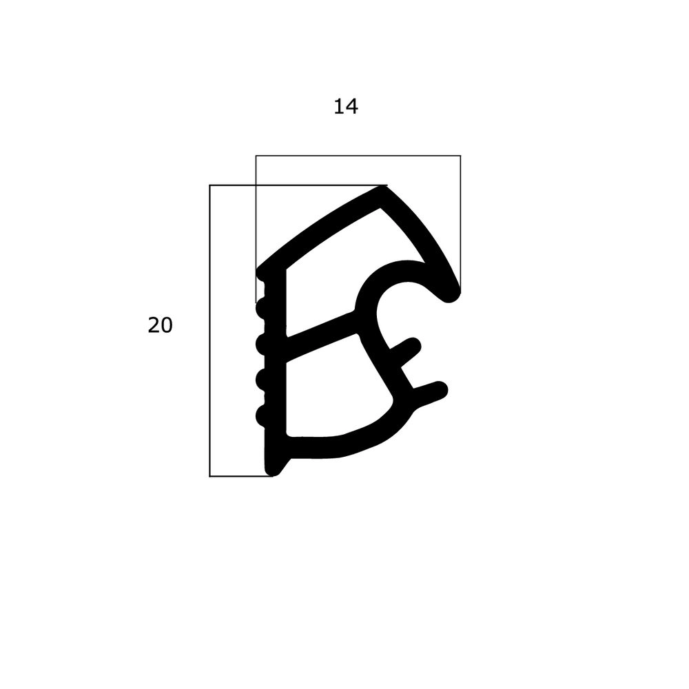 Türrahmen Dichtung - Stahlzargendichtung für Stahlzargen | 20 mm Höhe | Farbe: weiß