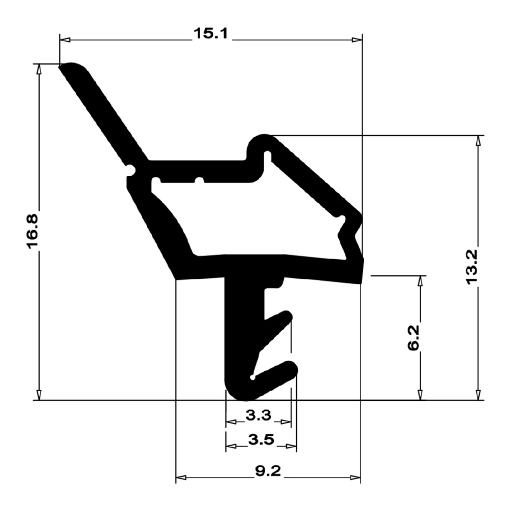 Holzzargendichtung für Holztüren | 12 mm Falzbreite | Farbe: braun
