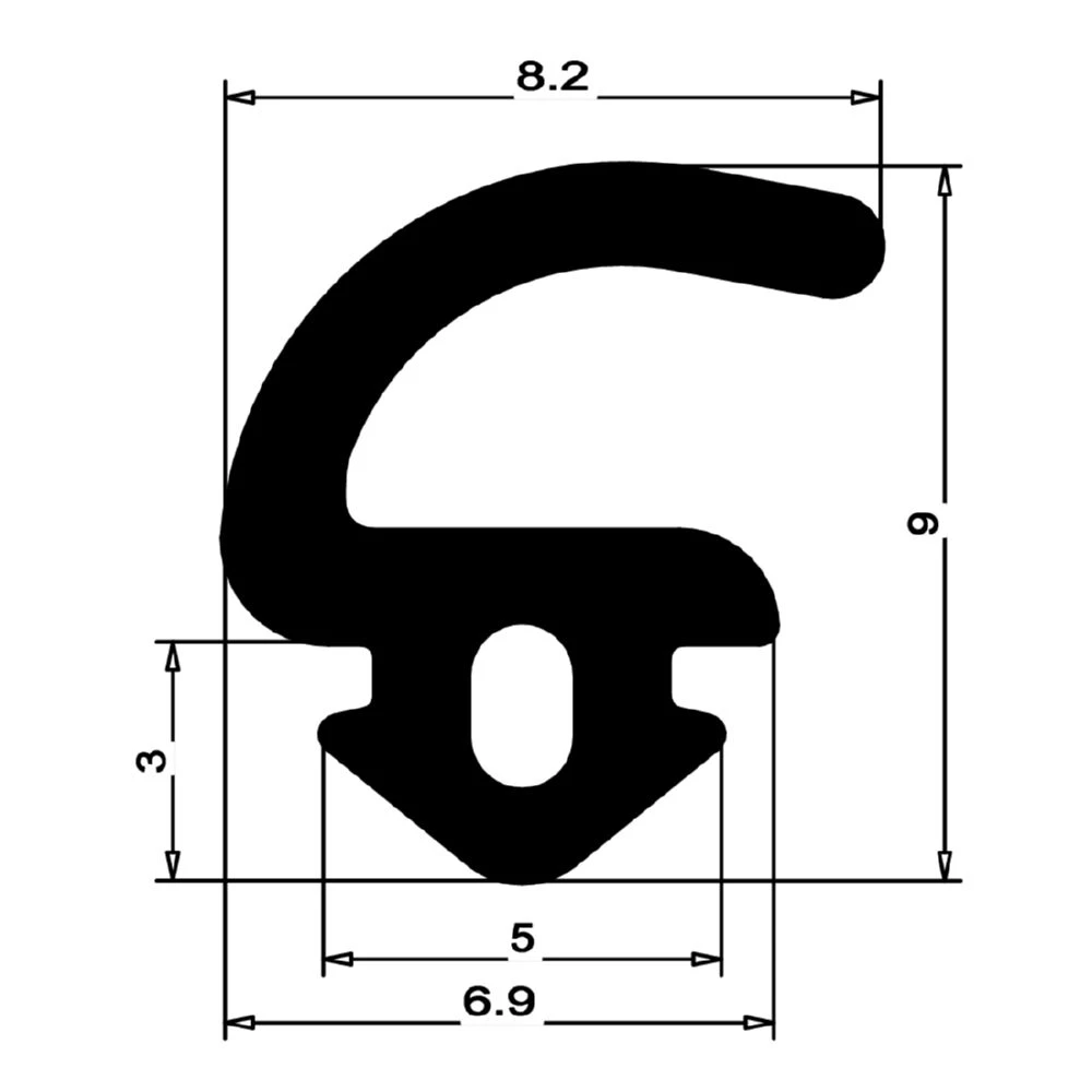 Anschlagdichtung mit Lippe und profiliertem Fuß | 11 mm Höhe | Farbe: weiß