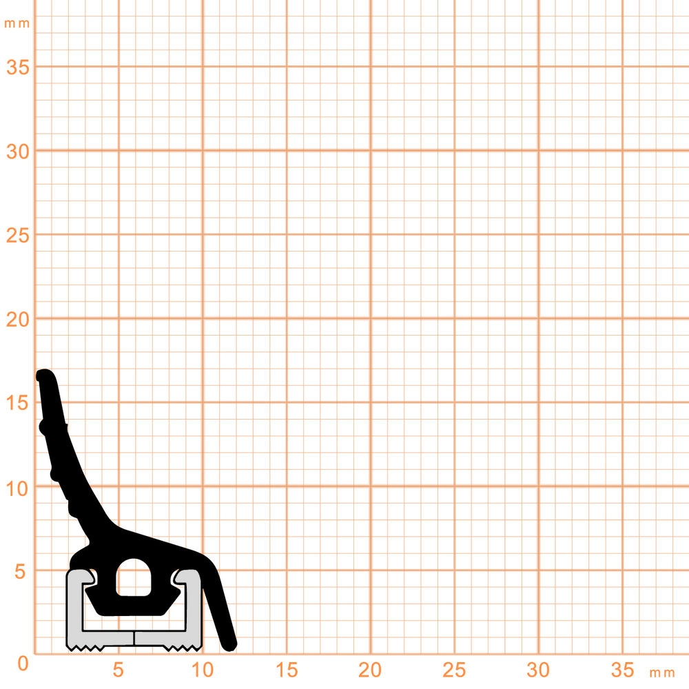 Anpressdichtungen - Anpressdichtung für Fenster- und Türrahmen | 17 mm Höhe | Farbe: braun