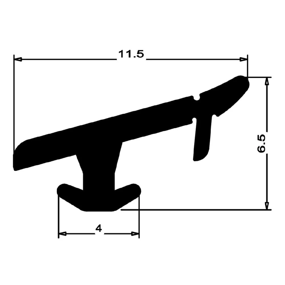 Anschlagdichtung mit Lippe | 7 mm Höhe | Farbe: schwarz