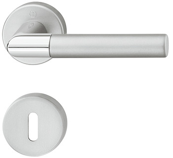 Türdrücker - Türdrücker-Garnitur mit Buntbart | Hoppe Lecce 1405/42KV/42KVS | Farbe: silber