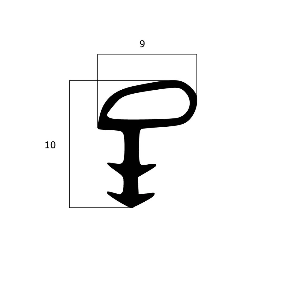 Türrahmen Dichtung - Holzzargendichtung für Haustüren | 9 mm Falzbreite | Farbe: schwarz
