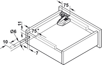 Schubkästen - Unterflurführung | Schubkastenführung: Blumotion S | Nennlänge: 580 mm