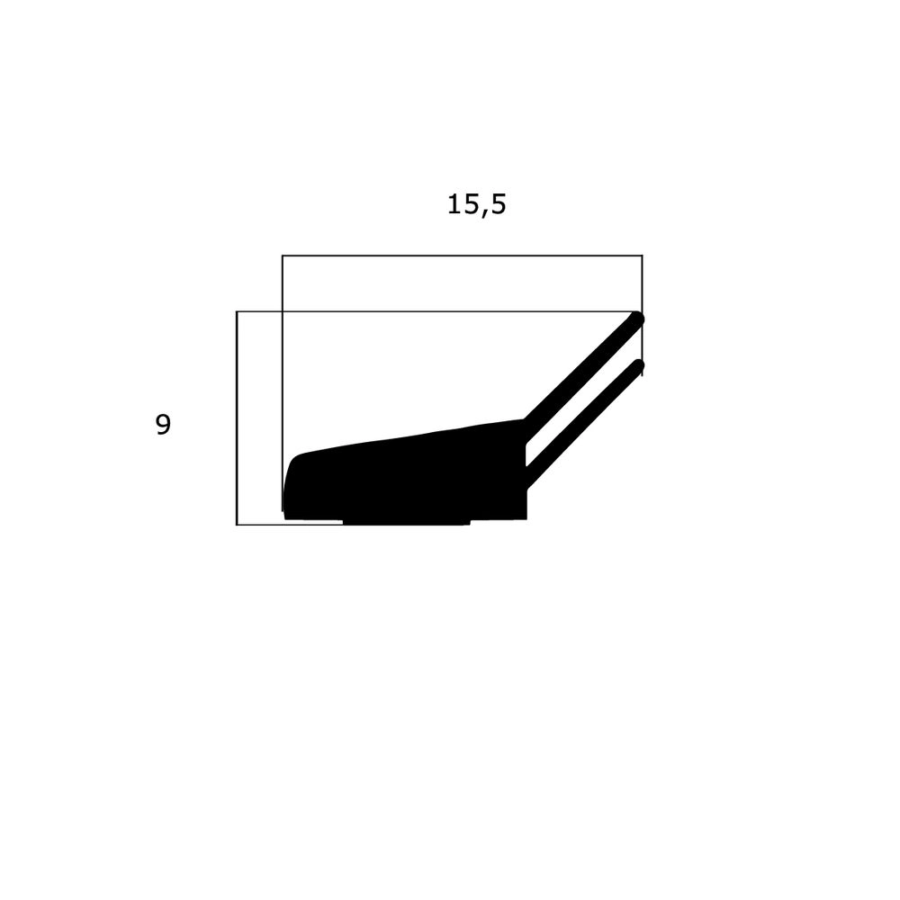 Anpressdichtungen - Abdichtungsschiene mit Anpressdichtung | 2000 mm Länge | Farbe: weiß