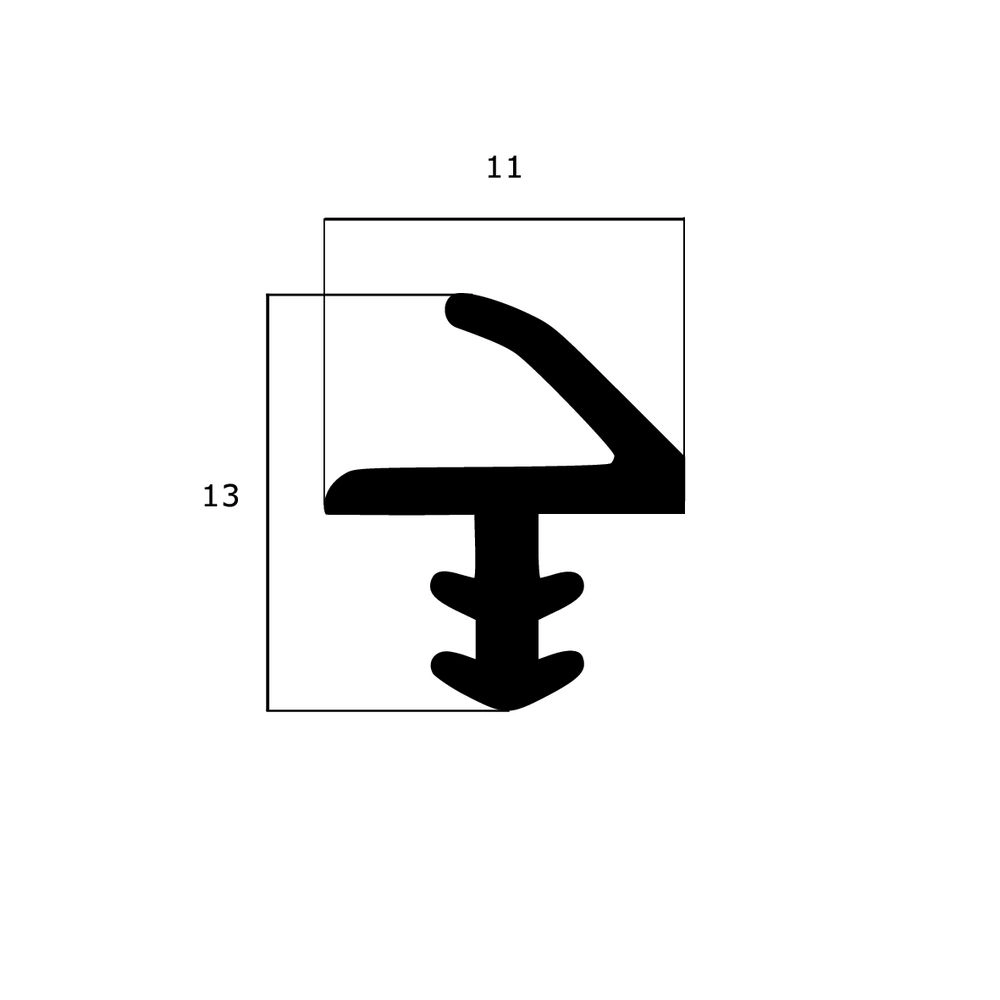 Türrahmen Dichtung - Holzzargendichtung für Zimmertüren | 12 mm Falz | Farbe: schwarz