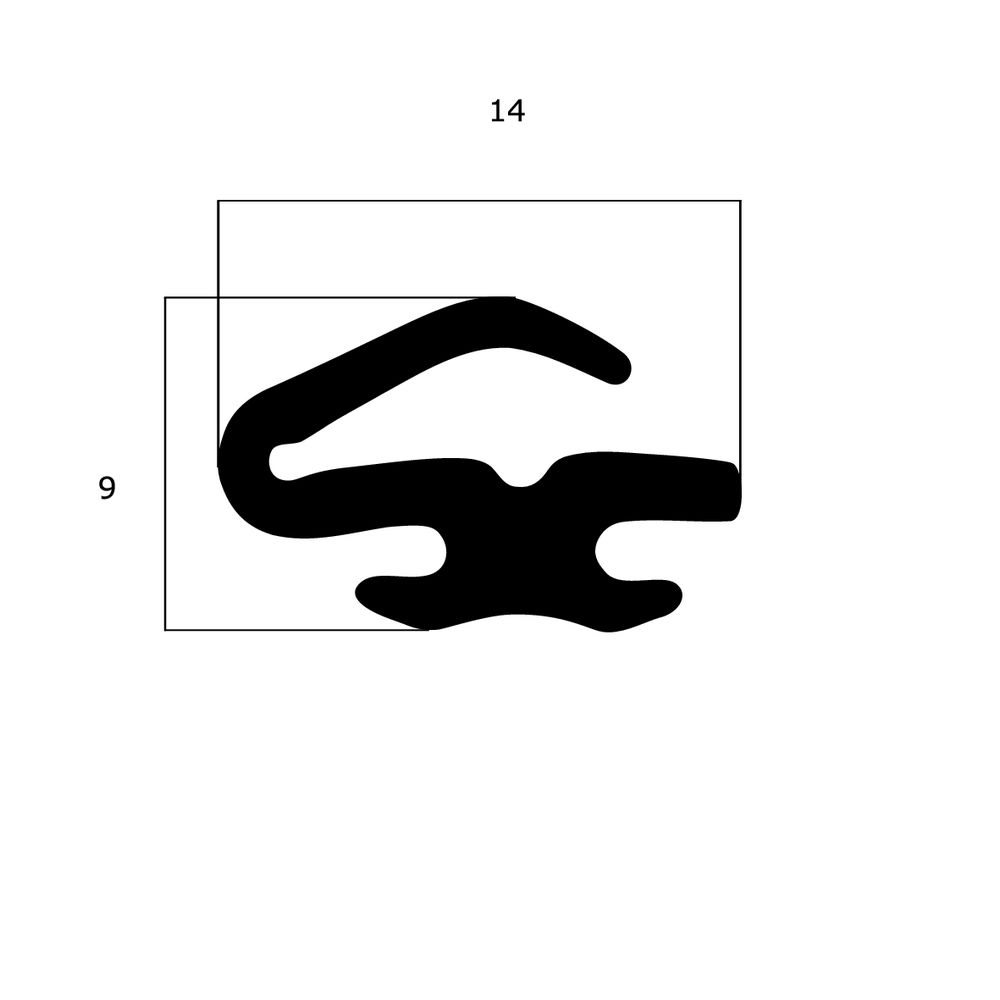 Lippendichtungen - Anschlagdichtung mit Lippe und profiliertem Fuß | 9 mm Höhe | Farbe: schwarz