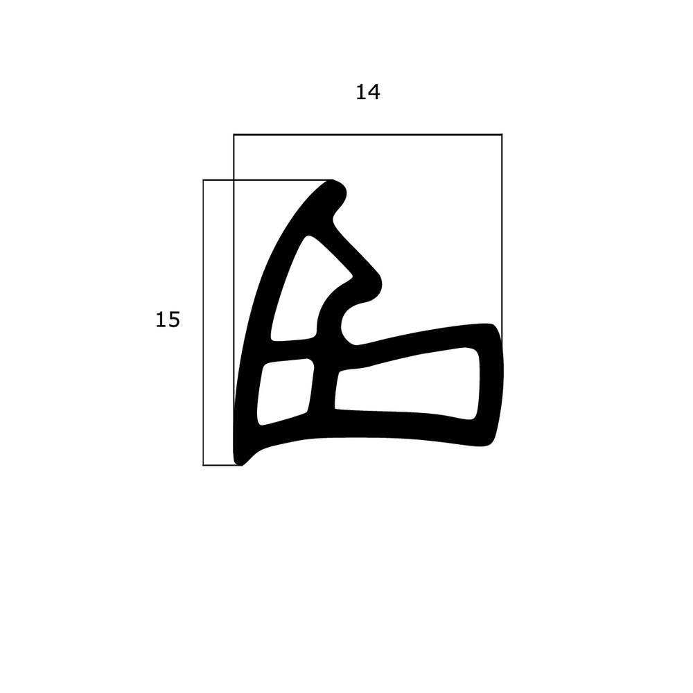 Türrahmen Dichtung - Stahlzargendichtung für Stahltüren | 15 mm Höhe | Farbe: weiß