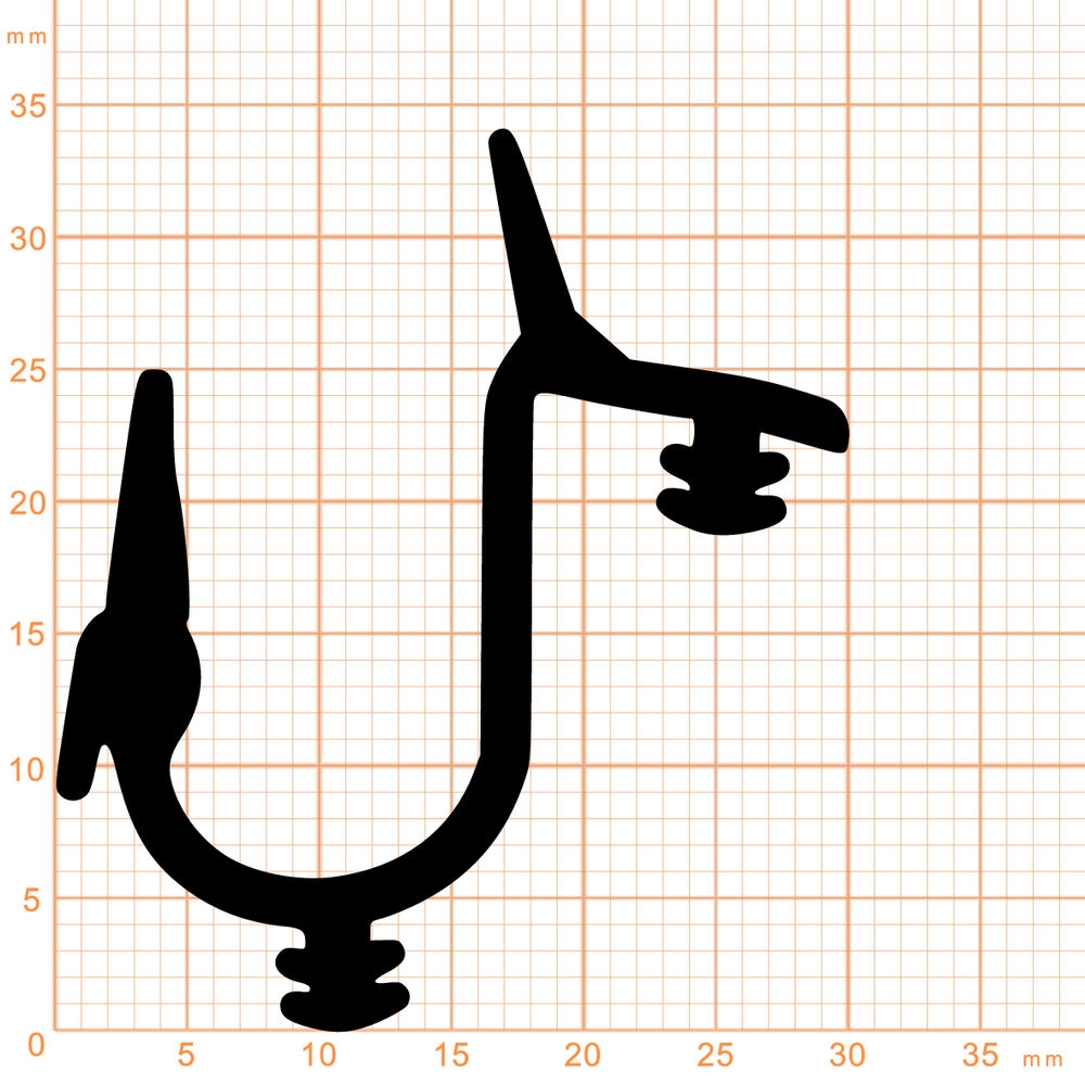 Flügelfalzdichtungen - Holzzargendichtung für Meeth Holztüren | 12 mm Falzbreite | Farbe: schwarz