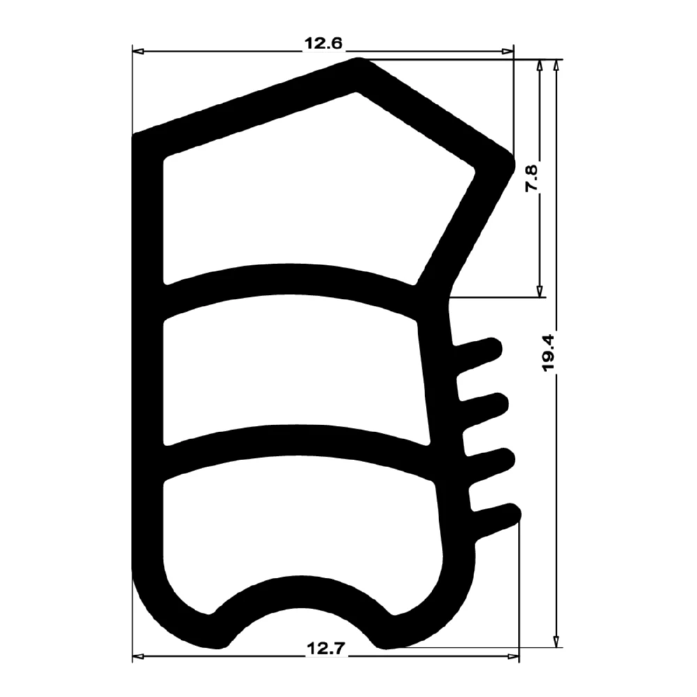 Stahlzargendichtung für Stahltüren | 22 mm Höhe | Farbe: grau