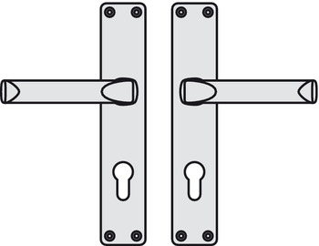 Türdrücker - Türdrücker-Garnitur mit Profilzylinder | Hoppe London 113/202SP | Farbe: silber