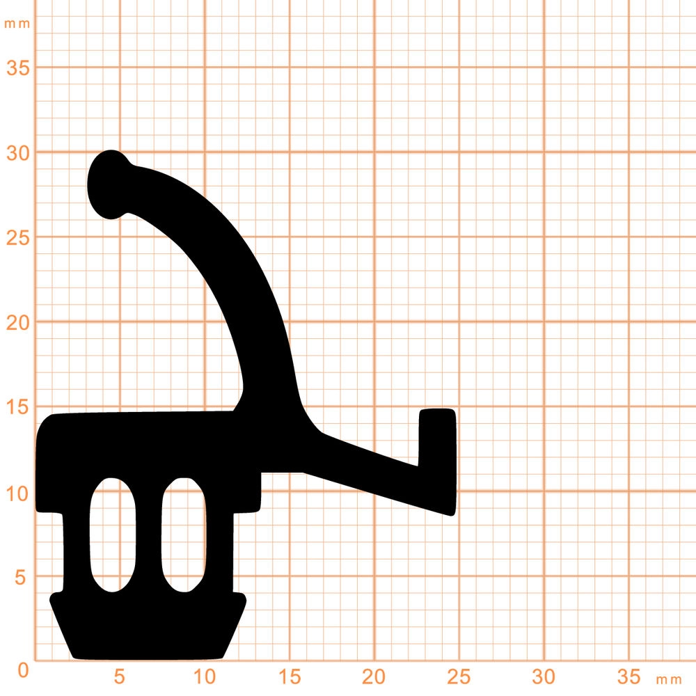 Bodenschleifdichtungen - Boden-Auflaufdichtung für Bayerwald Türen | Höhe: 30,5 mm | Farbe: schwarz