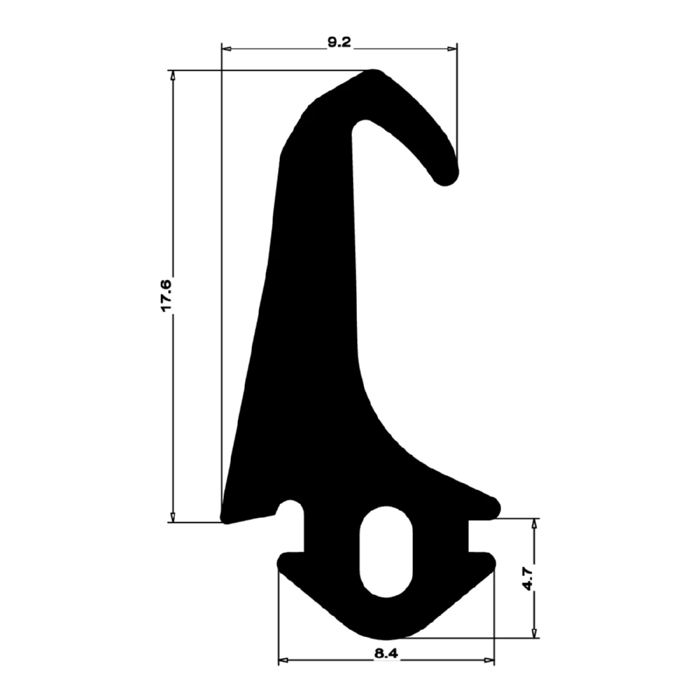 Mitteldichtung für Kunststofffenster | 22 mm Höhe | Farbe: schwarz