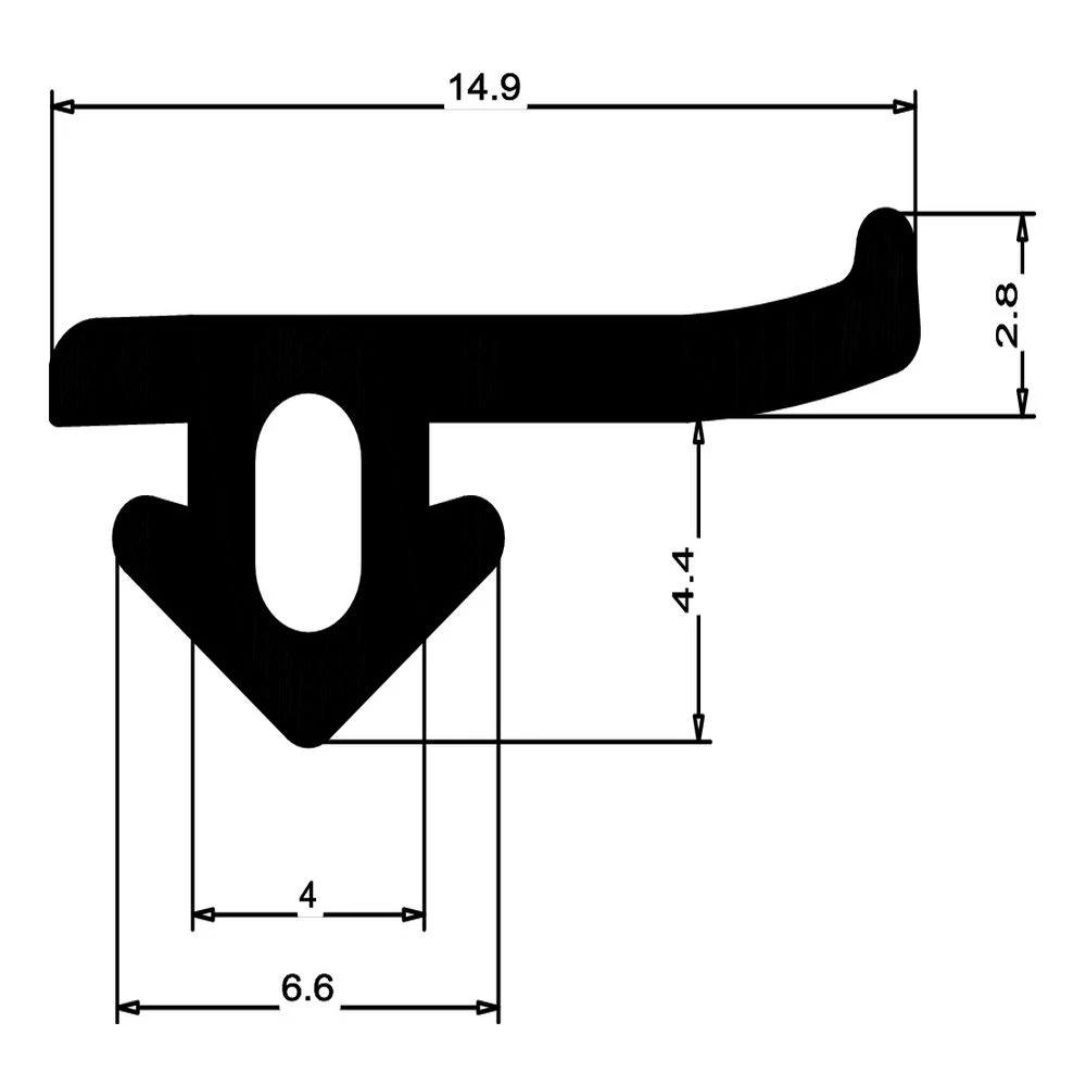 Anschlagdichtung für VEKA oder Kömmerling | 9 mm Höhe | Farbe: schwarz