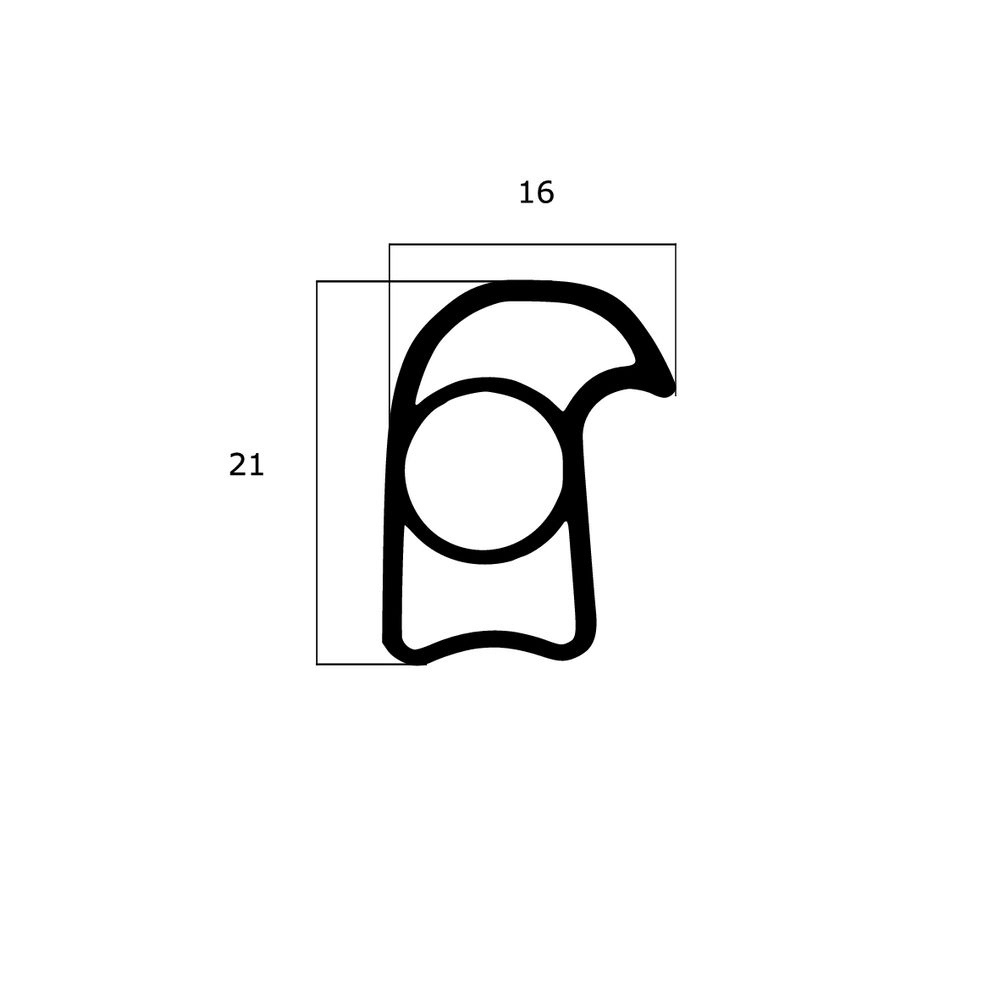 Türrahmen Dichtung - Stahlzargendichtung für Stahlzargen | 21 mm Höhe | Farbe: weiß