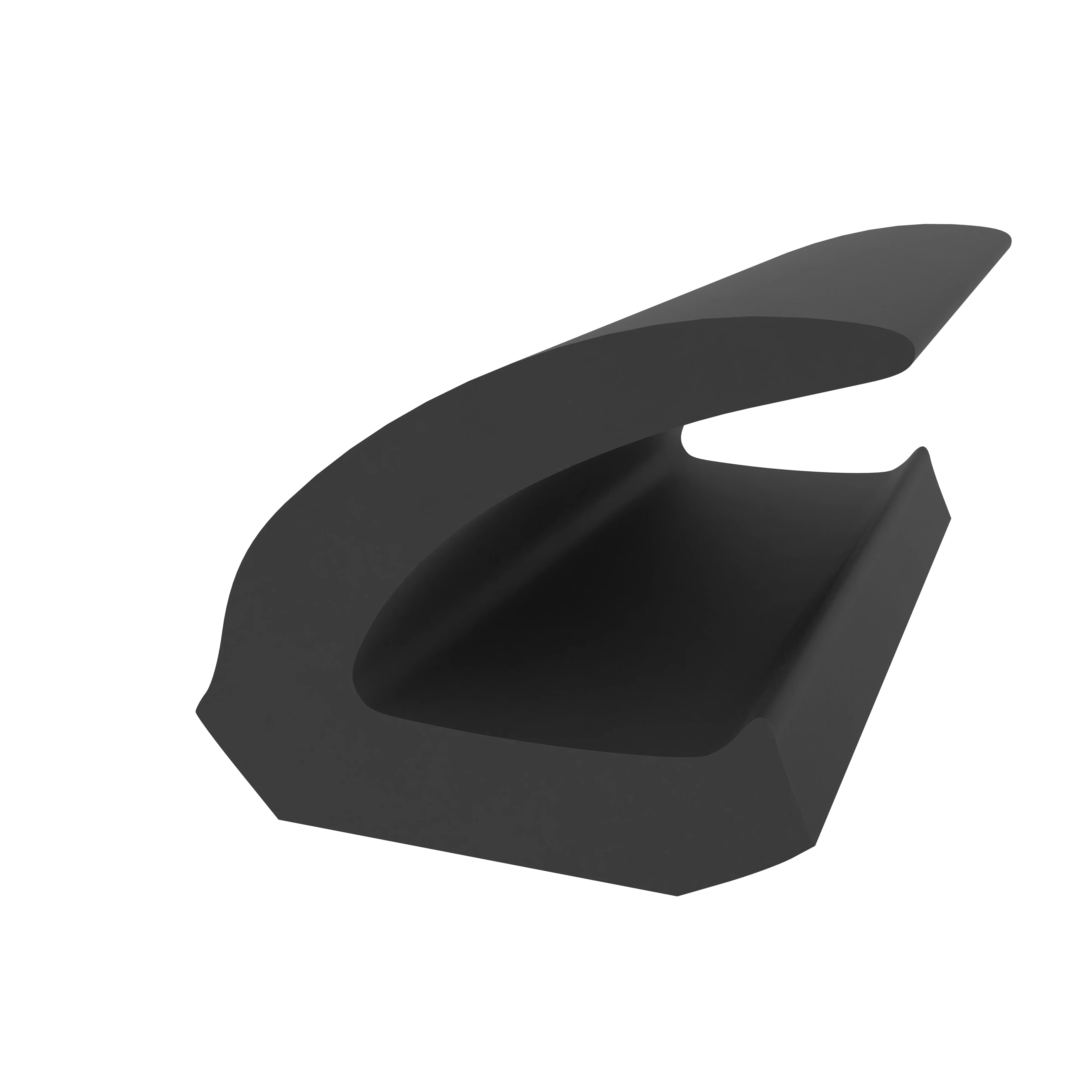 Anschlagdichtung mit Lippe und glattem Fuß | 8 mm Höhe | Farbe: schwarz