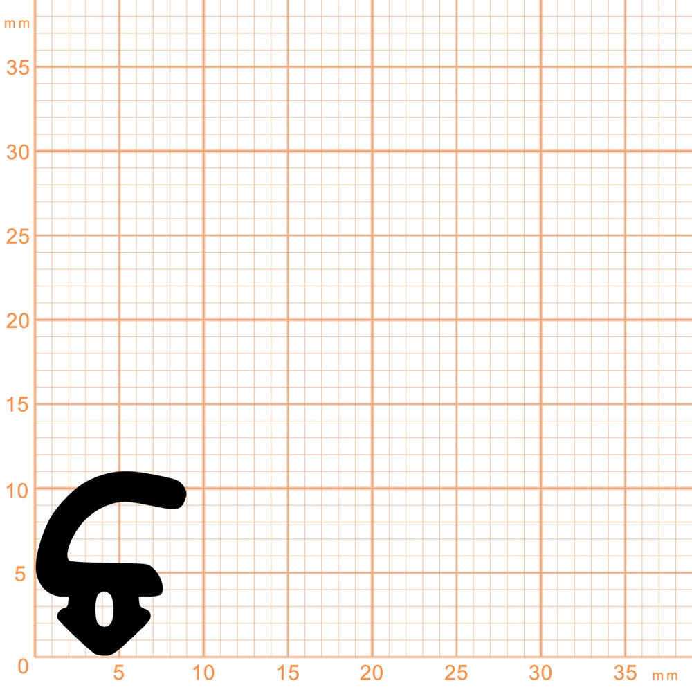 Lippendichtungen - Anschlagdichtung mit Lippe und profiliertem Fuß | 11 mm Höhe | Farbe: weiß