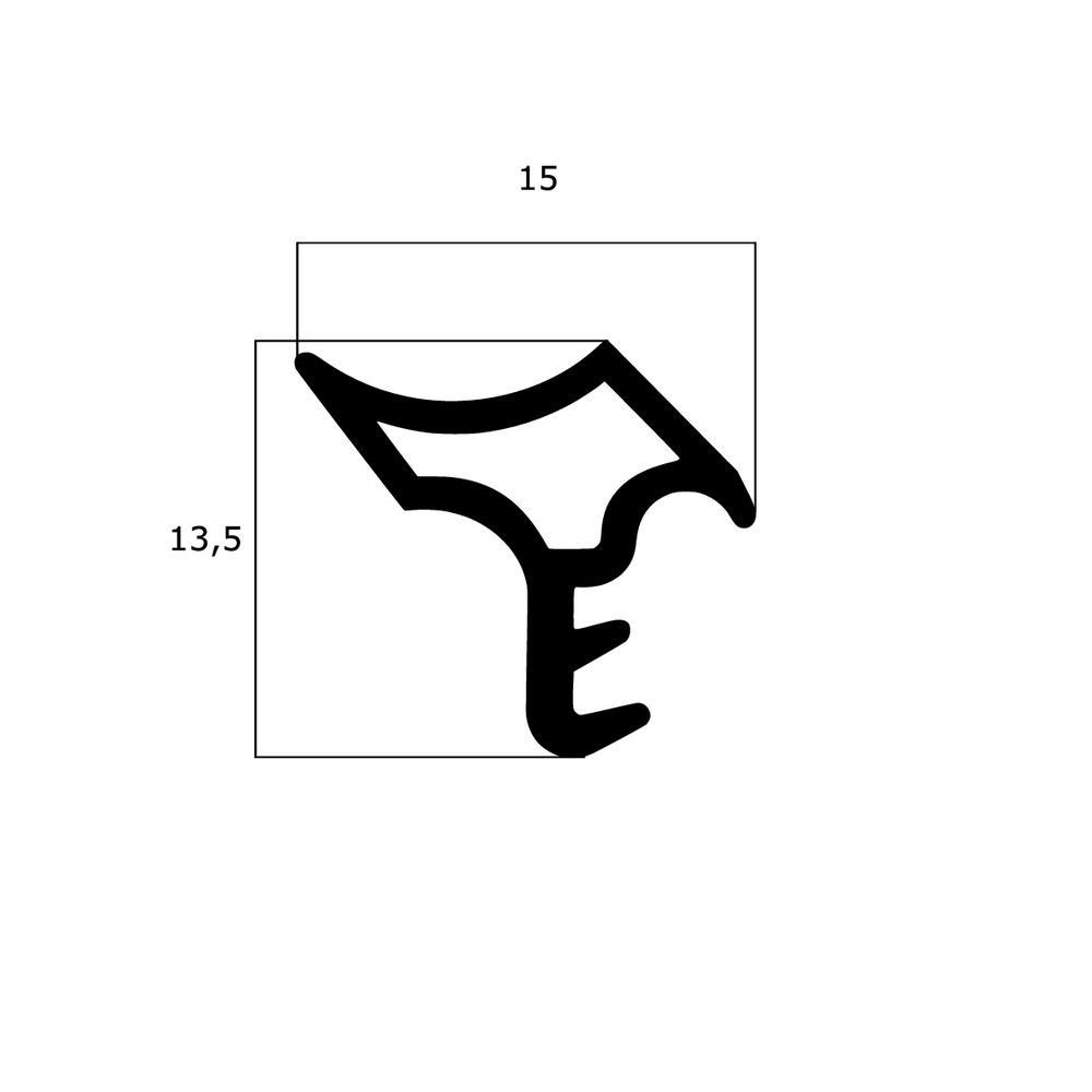 Türrahmen Dichtung - Stahlzargendichtung für Stahlprofile | 15 mm Breite | Farbe: beige