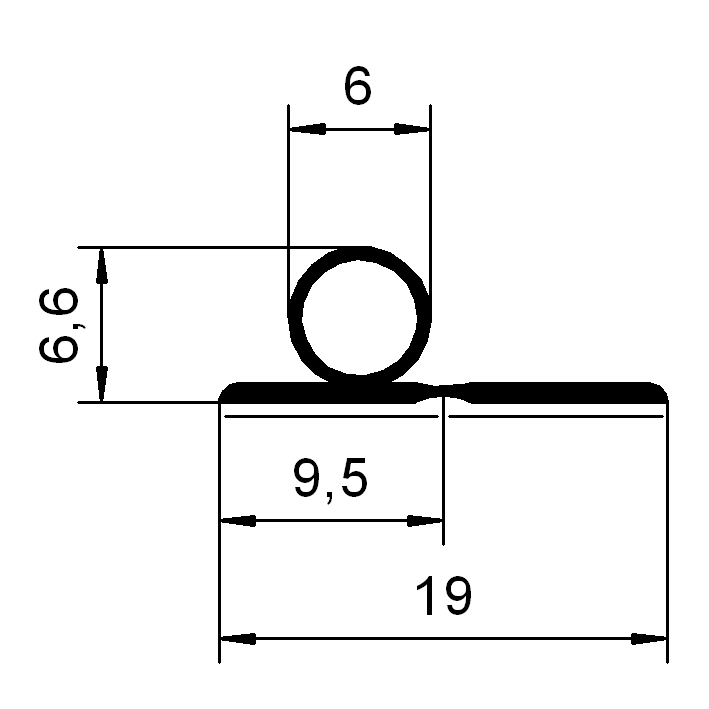 Türdichtung selbstklebend - Klebedichtung | Spaltbreite: 2 – 5 mm | Farbe: schwarz