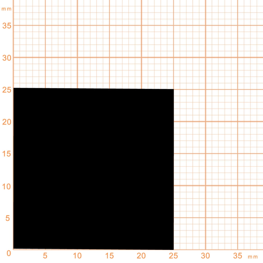 Moosgummi - Moosgummidichtung vierkant | 25 mm Höhe | Farbe: schwarz