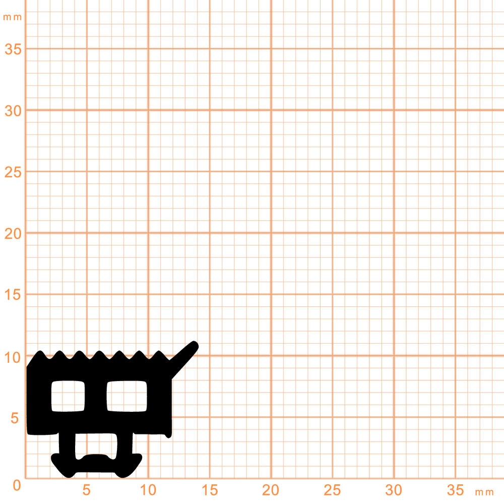 Glasauflage- und Fassadendichtungen - Verglasungsdichtung für Fenster | 14 mm Breite | Farbe: schwarz