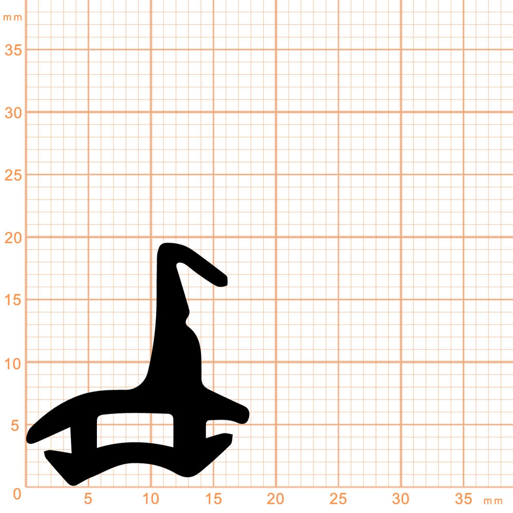 Mitteldichtung für Metall- und Alufenster | 19,5 mm Höhe | Farbe: schwarz