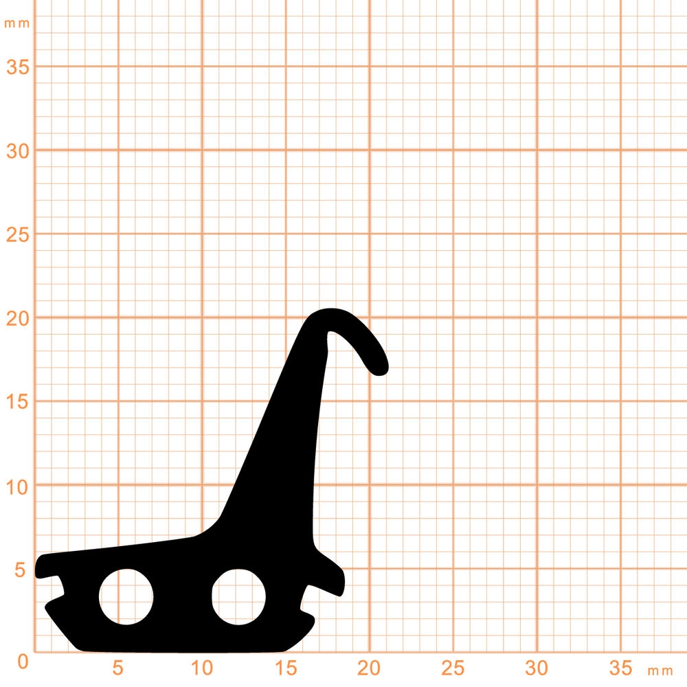 Mitteldichtungen - Mitteldichtung für Metall- und Alufenster | 20,5 mm Höhe | Farbe: schwarz