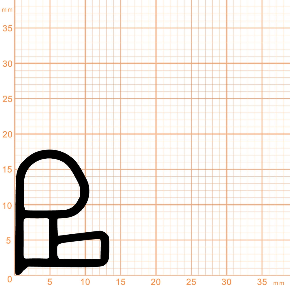 Türrahmen Dichtung - Stahlzargendichtung für Stahltüren | 17,8 mm Höhe | Farbe: braun