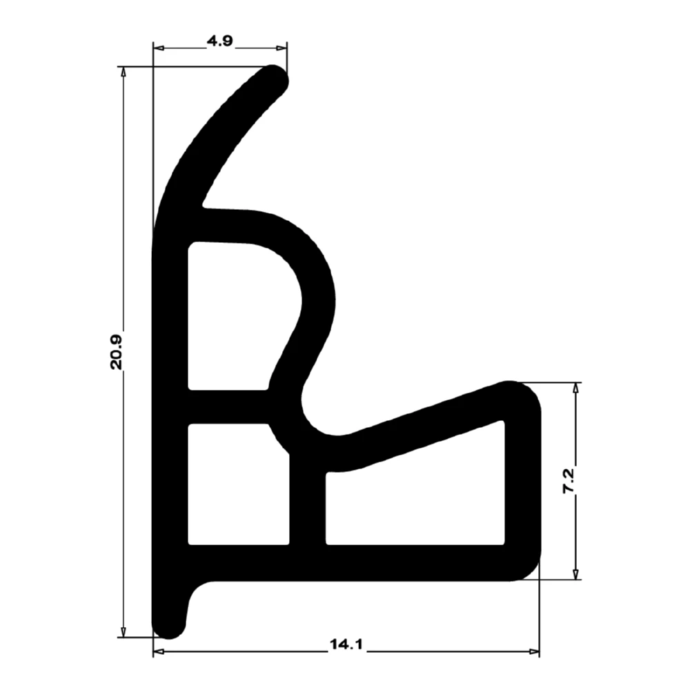 Stahlzargendichtung für Stahlrahmen | 21 mm Höhe | Farbe: weiß