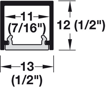 Unterbauprofil für Häfele Loox | Modell: Profil 2102 | Länge: 3000 mm