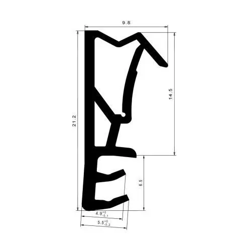 Flügelfalzdichtungen - Flügelfalzdichtung für Holzzargen  | 15 mm Falzhöhe | Farbe: schwarz
