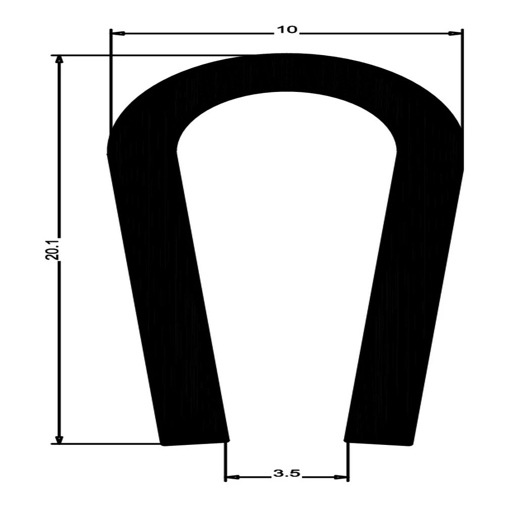 Kantenschutzprofil | Klemmbereich: 4 – 6,5 mm | Farbe: Schwarz