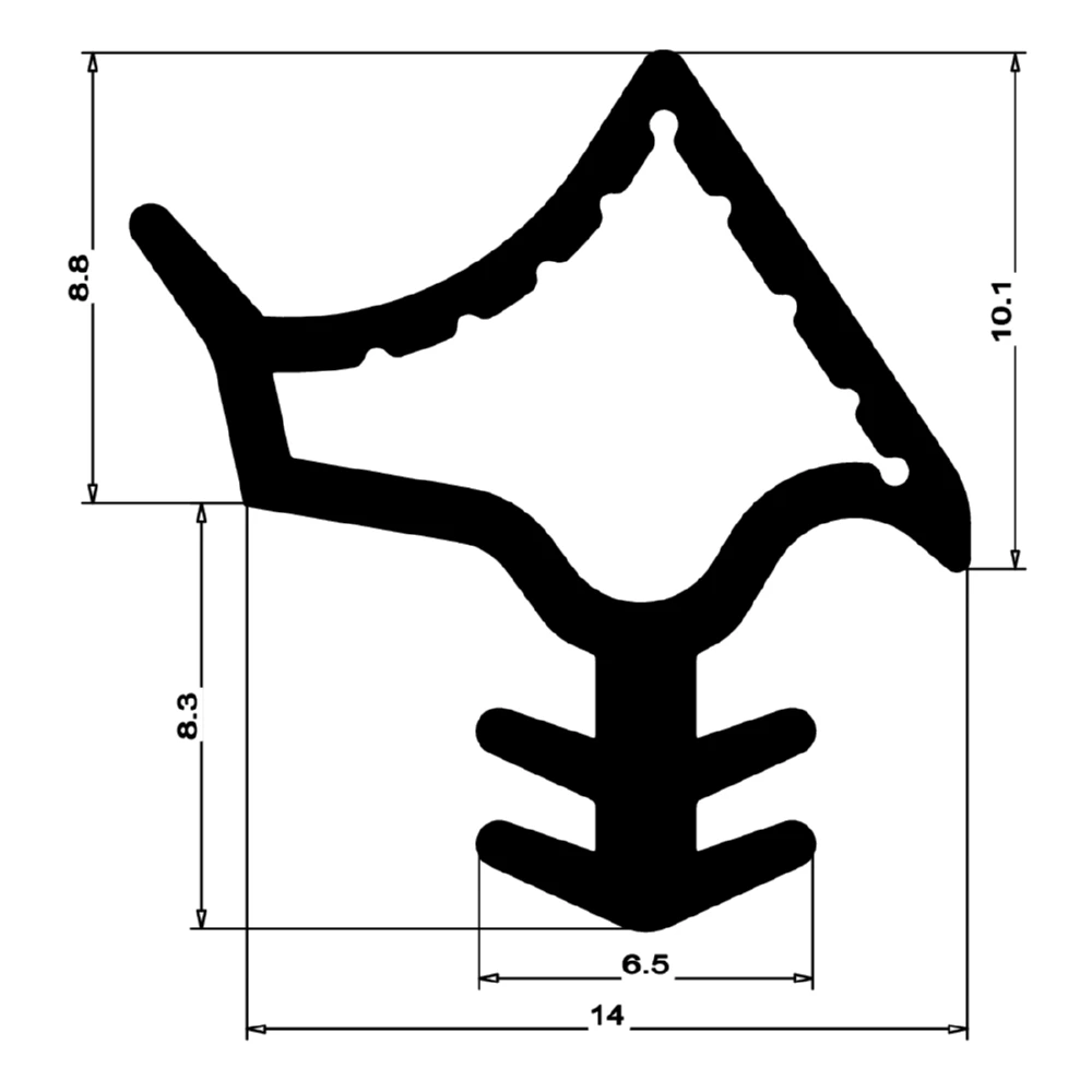 Stahlzargendichtung für Stahltüren | 17 mm Höhe | Farbe: grau