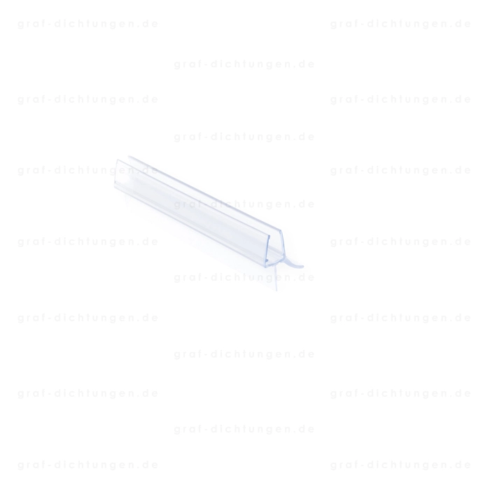 Dusch-Wasserabweisprofil mit 135° Lippe | 5 mm Glasstärke | Farbe: transparent