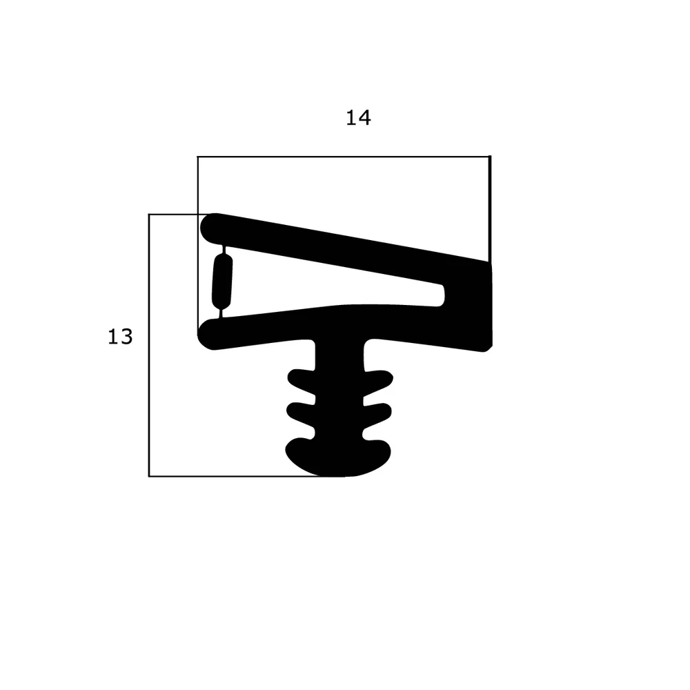 Türrahmen Dichtung - Holzzargendichtung für Haustüren | 13 mm Höhe | Farbe: grau