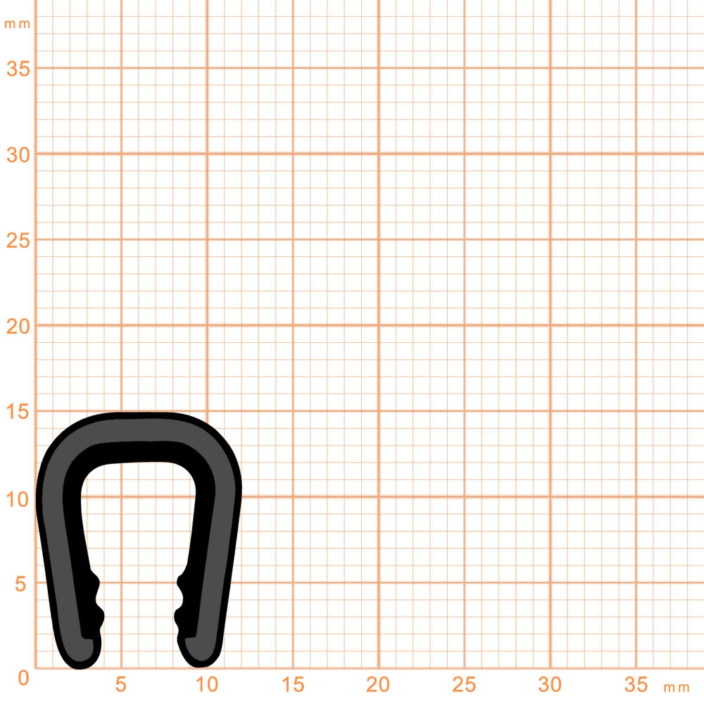 Kantenschutz - Kantenschutzprofil | Klemmbereich 6 - 8 mm | Farbe: schwarz