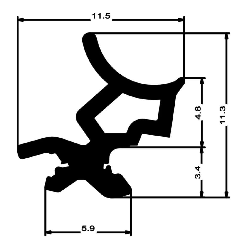Anschlagdichtung  für VEKA und Trocal PVC Fenster | 13 mm Höhe | Farbe: papyrusweiß