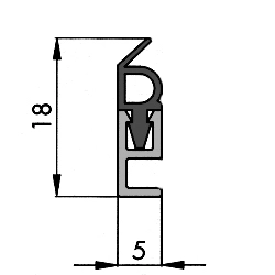 Anpressdichtung für Fenster- und Türrahmen | 18 mm Höhe | Farbe: grau