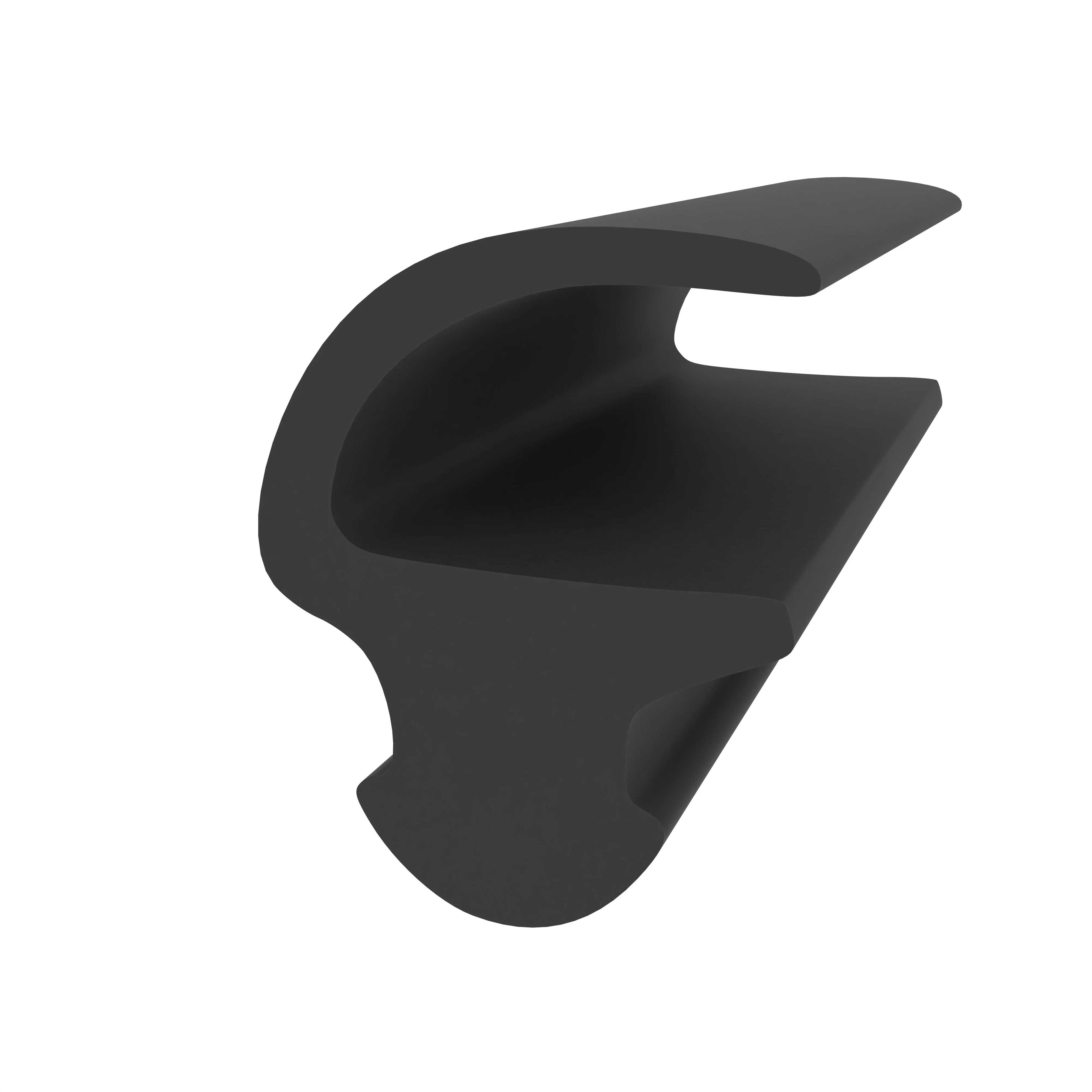 Anschlagdichtung mit Lippe und profiliertem Fuß | 8,5 mm Höhe | Farbe: schwarz  Anschlagdichtung mit Lippe und profiliertem Fuß | 8,5 mm Höhe | Farbe: schwarz