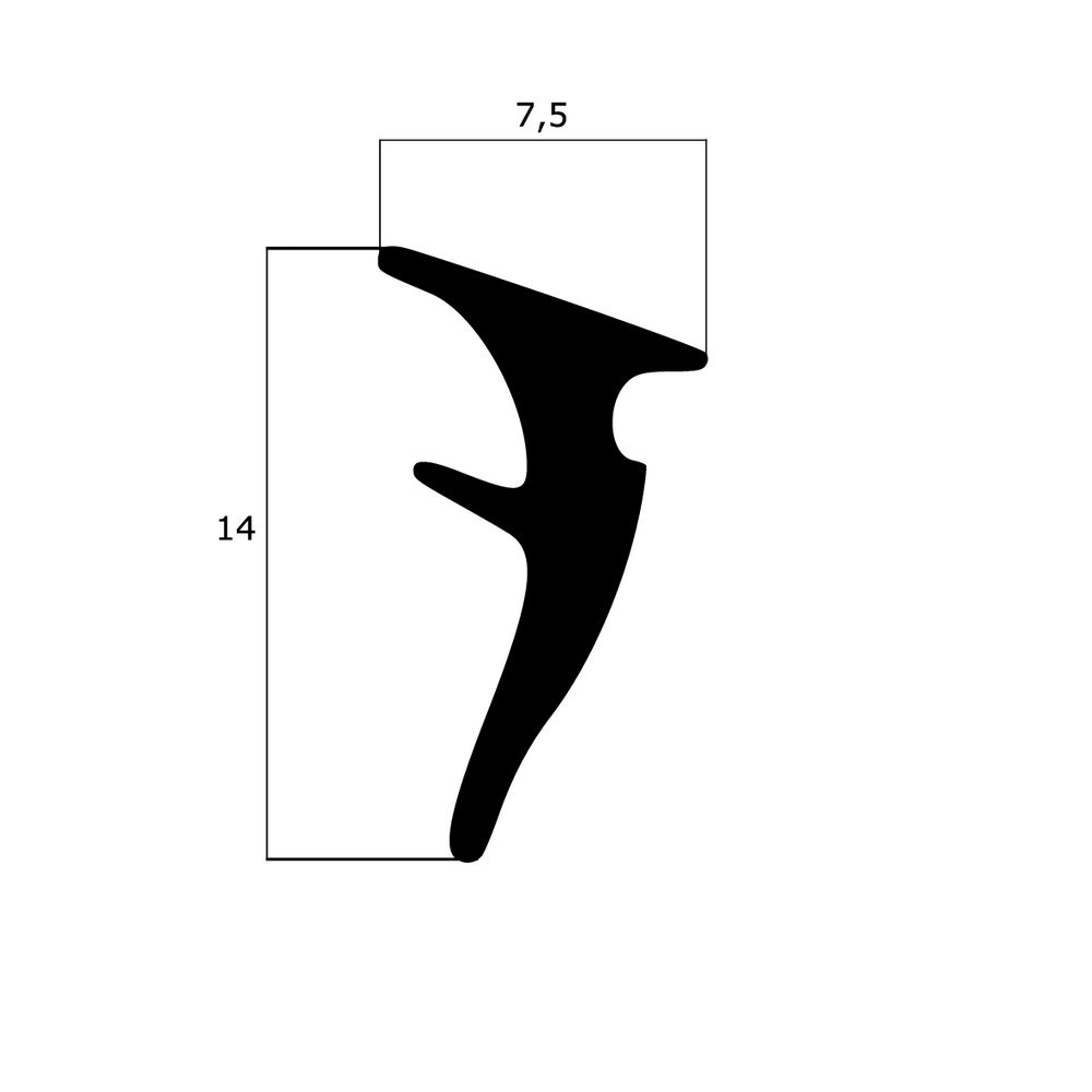 Verglasungsdichtungen - Verglasungsdichtung für Fenster | 14 mm Höhe | Farbe: weiß