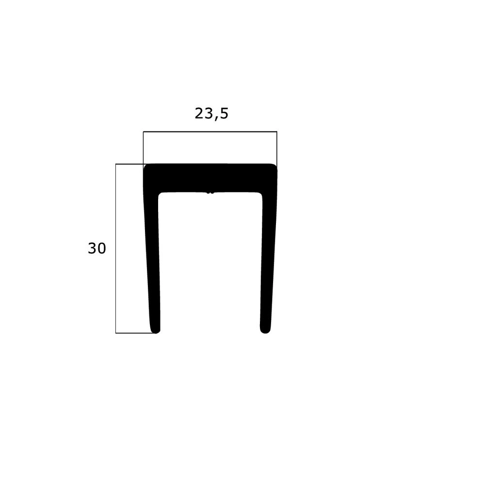EPDM Dichtungen - Kühlschrankdichtung Meterware | Höhe: 30 mm | Farbe: schwarz