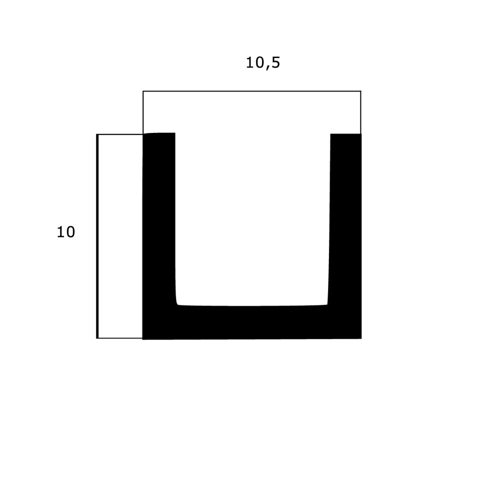 Kantenschutz - Kantenschutzprofil | Höhe: 10 mm | Farbe: schwarz
