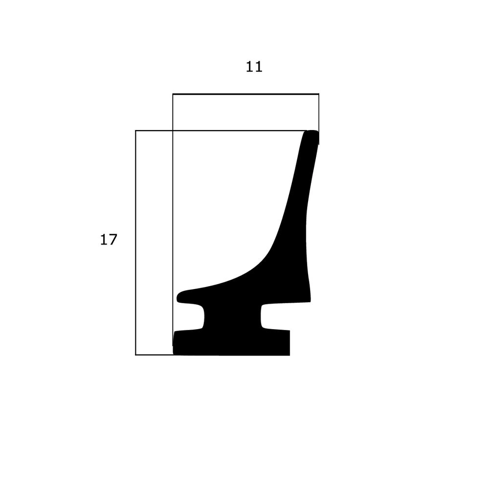 Mitteldichtungen - Mitteldichtung für Metall- und Alufenster | 17 mm Höhe | Farbe: schwarz