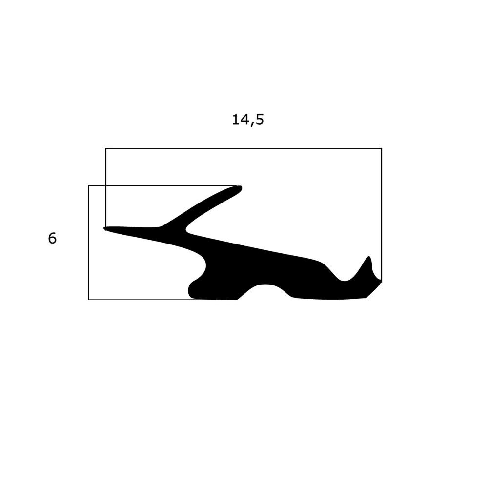 Lippendichtungen - Anschlagdichtung mit Schlauch für Kömmerling Fenster | 14,5 mm Höhe | Farbe: schwarz