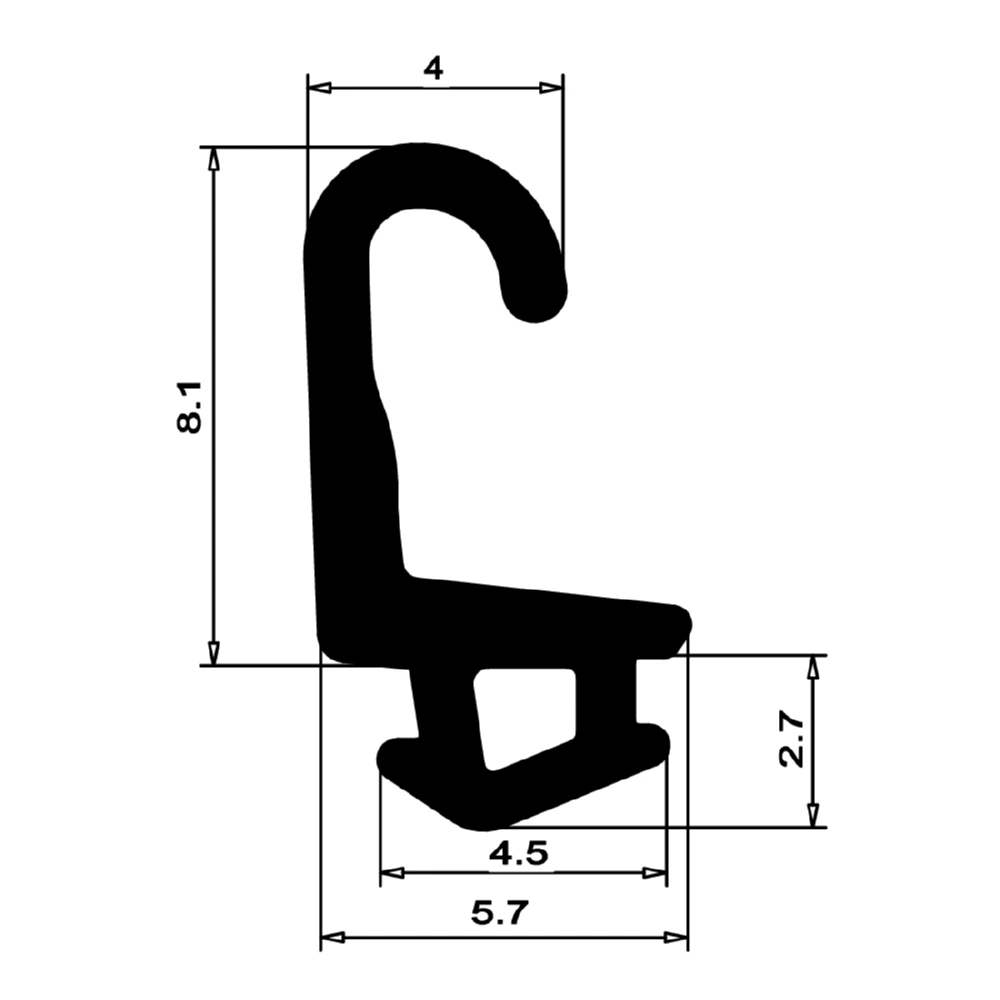 Anschlagdichtung für Hueck Hartmann Fenster | 12 mm Höhe | Farbe: schwarz