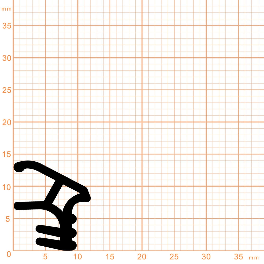 Türrahmen Dichtung - Stahlzargendichtung für Stahltüren | 12 mm Breite | Farbe: weiß