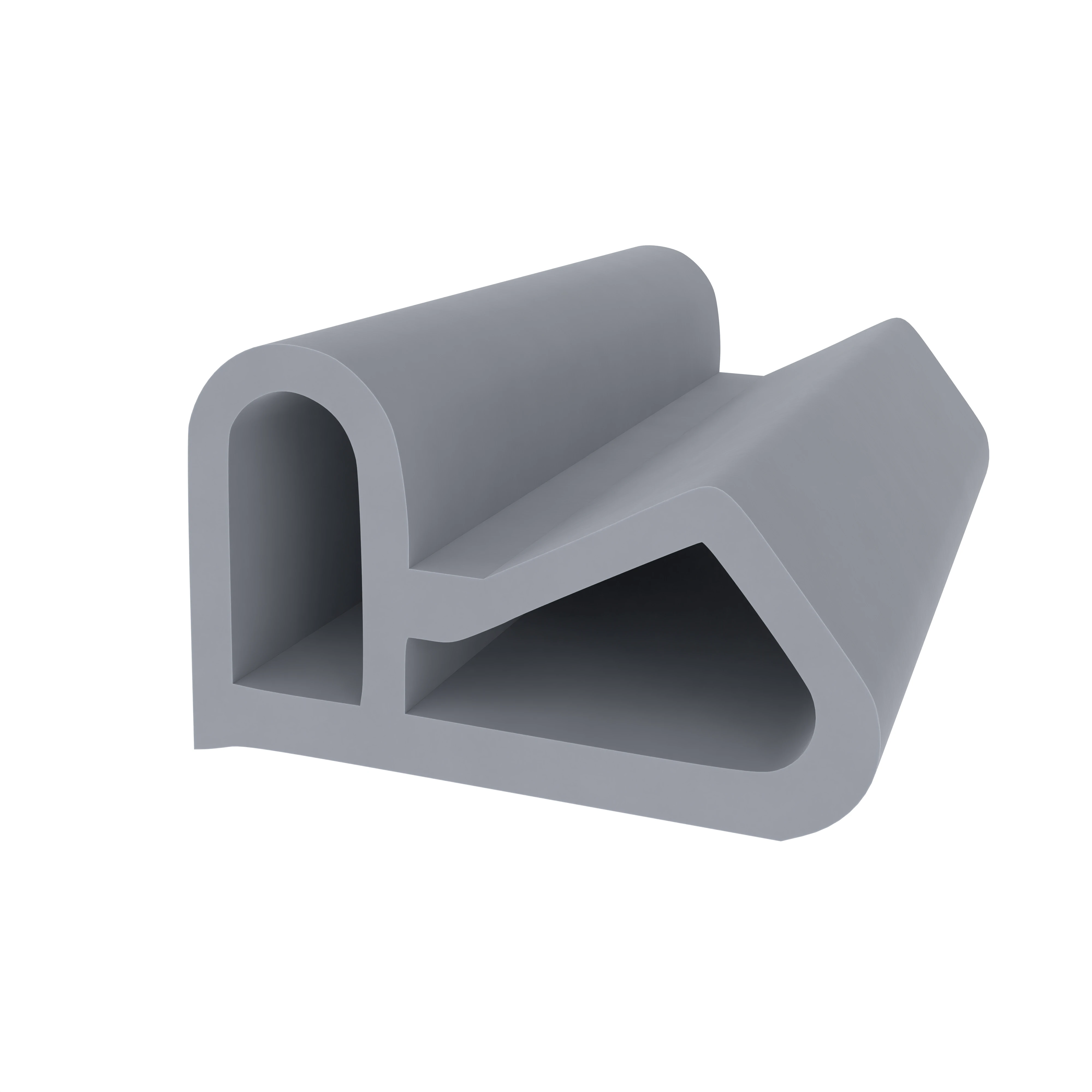 Türrahmen Dichtung - Stahlzargendichtung für Stahlprofile | 21,5 mm Breite | Farbe: grau